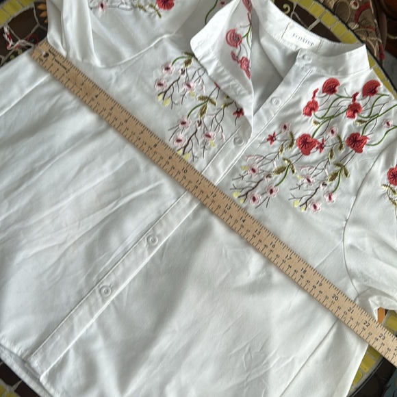 ECOATUP WHITE EMBROIDERED SHIRT SZ:XL - Picture 8 of 9